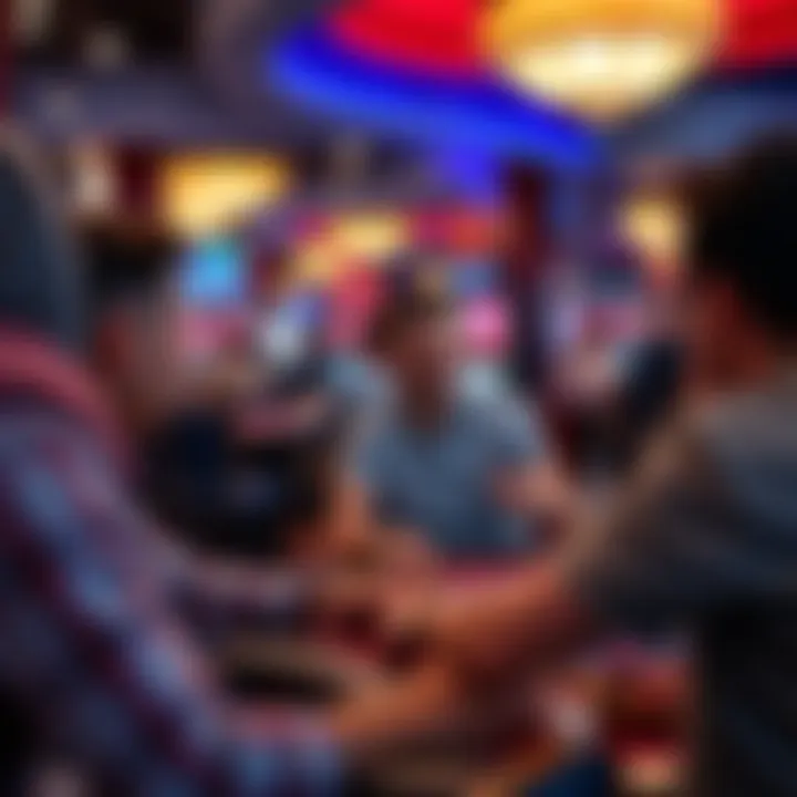 A group of diverse individuals enjoying gaming experiences within a contemporary casino environment