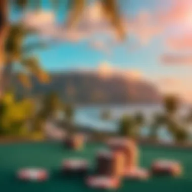 Scenic backdrop of Maui with a hint of casino culture