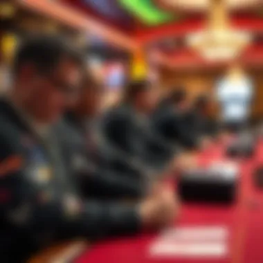 Strategic Betting Session A strategic session at a sports betting table, emphasizing the analytical approach of bettors