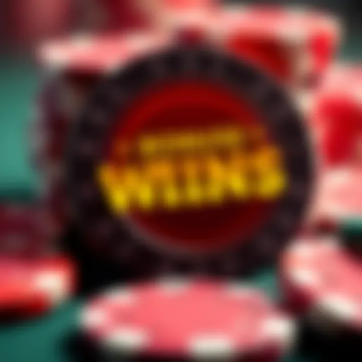 Symbolizing Wins with No Deposit Bonuses A close-up of virtual gaming chips symbolizing potential winnings from no deposit bonuses.