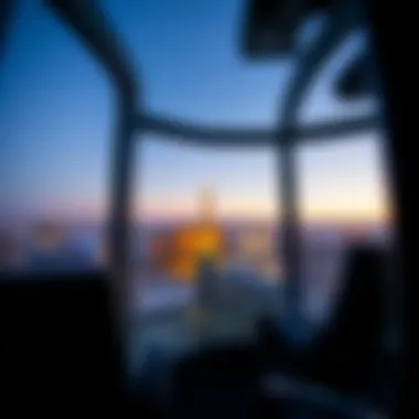 Interior view of a cabin inside the LINQ Big Wheel showcasing the skyline