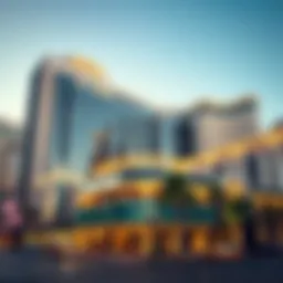 Exterior view of the new luxury hotel in downtown Las Vegas showcasing modern architecture