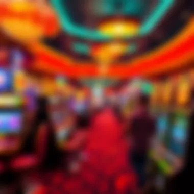 Vibrant gaming floor filled with diverse slot machines and table games