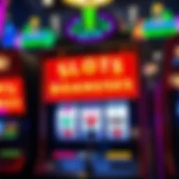 Vibrant slot machine display showcasing various bonuses