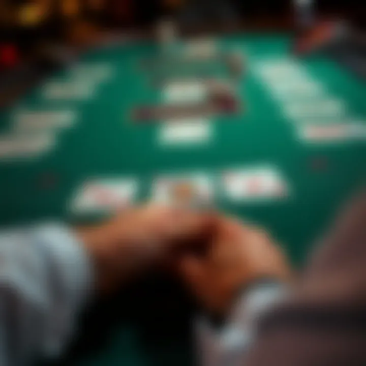 Strategic cards layout in an online blackjack setting