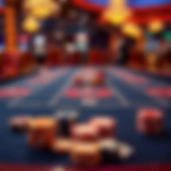 Casino game table with vibrant colors and chips