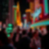 Vibrant Nightlife of Las Vegas Vibrant nightlife scene with neon lights and lively crowds