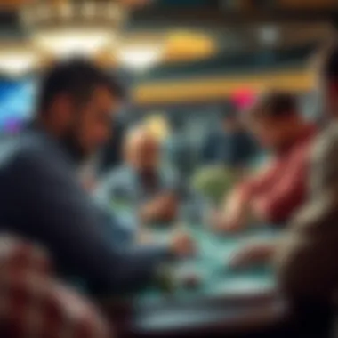 Players strategizing and engaging in a poker game