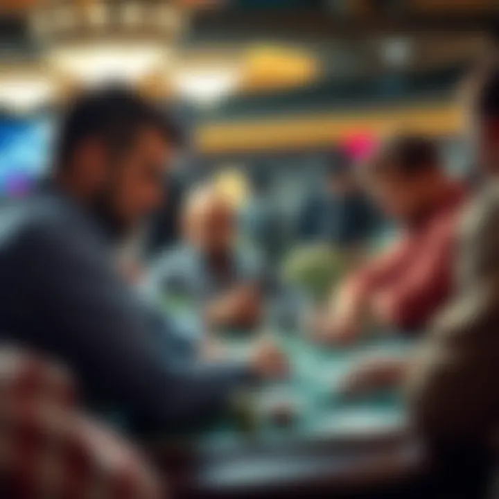 Players strategizing and engaging in a poker game