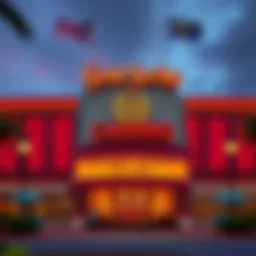 Exterior view of Gold Strike Casino showcasing its vibrant facade