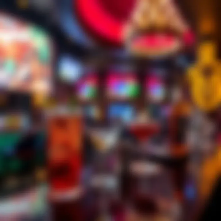 Dynamic Beverage Offerings Vibrant bar area showcasing mixology