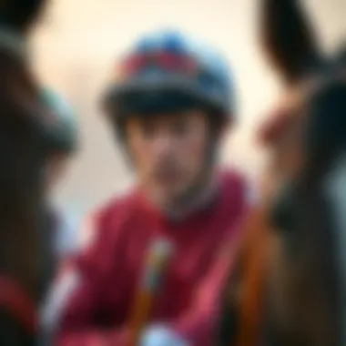 Jockey Experience Matters A seasoned jockey in full gear, focused and determined