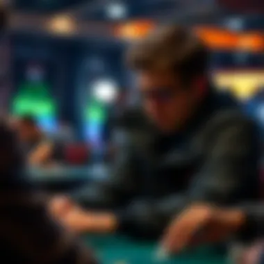 A focused player analyzing their opponents during a game