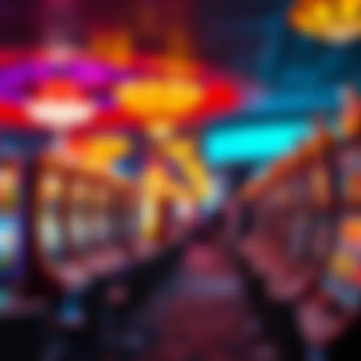 Vibrant Slot Machine Area A vibrant slot machine area in a Las Vegas casino filled with colorful lights