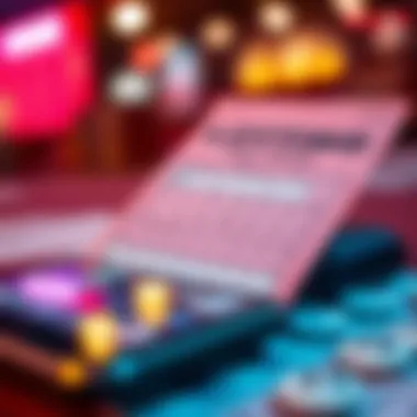 A close-up of lottery tickets and a mobile device