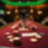 Elegant blackjack table setup with cards and chips