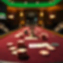 Elegant blackjack table setup with cards and chips