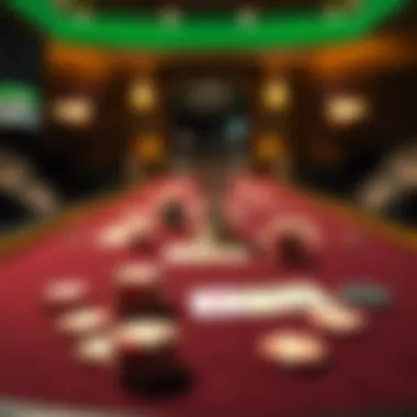 Elegant blackjack table setup with cards and chips