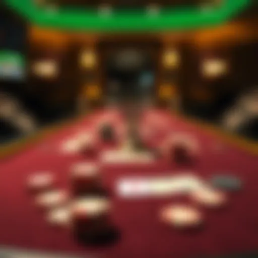 Elegant blackjack table setup with cards and chips