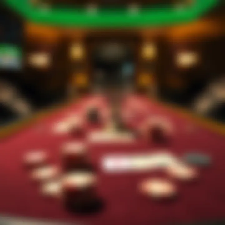 Elegant blackjack table setup with cards and chips