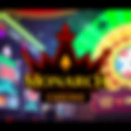 Monarch Casino logo with a vibrant background