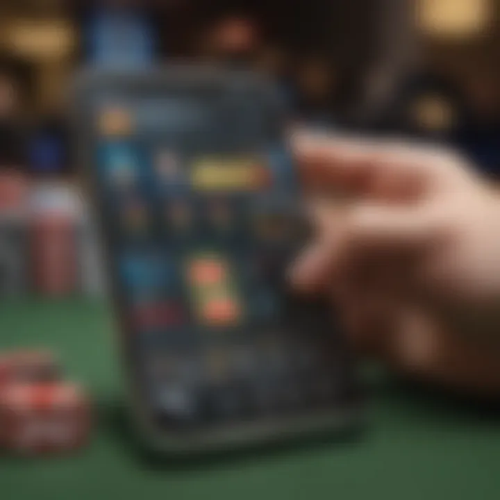 Close-up of a smartphone displaying an online betting app