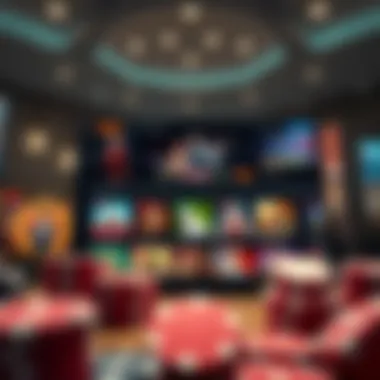 Diverse Game Selection A serene online casino interface showcasing diverse game options