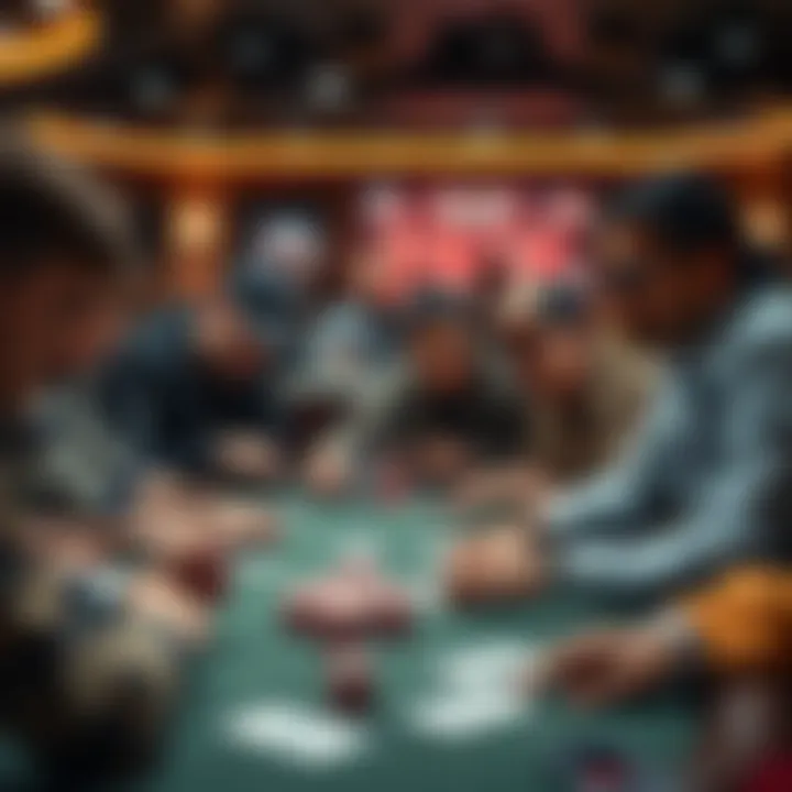 Diverse group of players engaged in a poker game