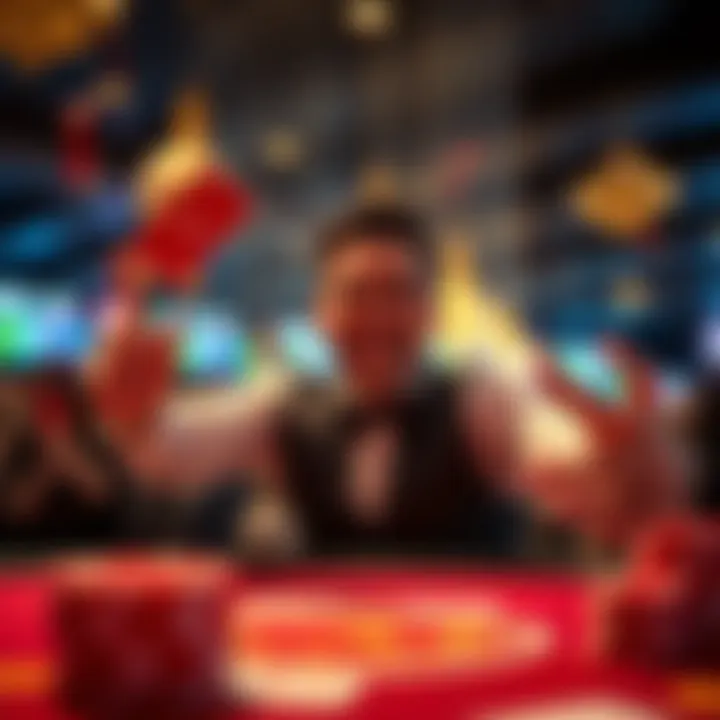 Celebrating Wins at OceanOnlineCasino Happy player celebrating wins at OceanOnlineCasino