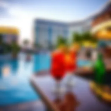 Poolside Refreshments at Park MGM A vibrant poolside bar offering refreshing cocktails and light bites.