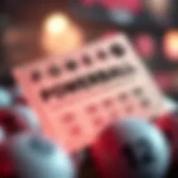 A digital lottery ticket showcasing Powerball numbers