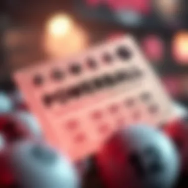 A digital lottery ticket showcasing Powerball numbers