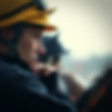 A close-up of a jockey strategizing before a race