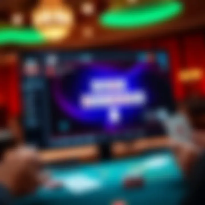 A digital screen showcasing an online rummy platform interface