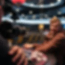 A dynamic poker vlogger engaging with their audience through a video setup