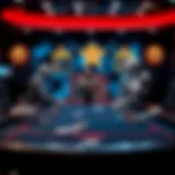 An illustration of a digital poker table showcasing a poker bot in action