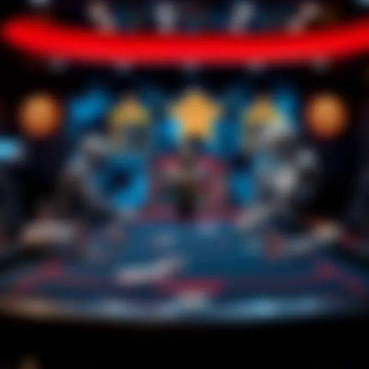 An illustration of a digital poker table showcasing a poker bot in action