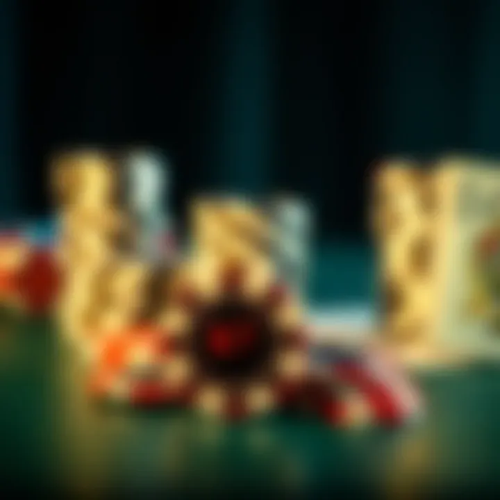 A close-up of poker chips and cards reflecting the cultural significance of poker in Kentucky