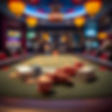 A vibrant poker table setup showcasing cards and chips in a Kentucky venue