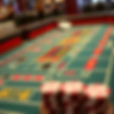 Craps table layout showcasing field bet area