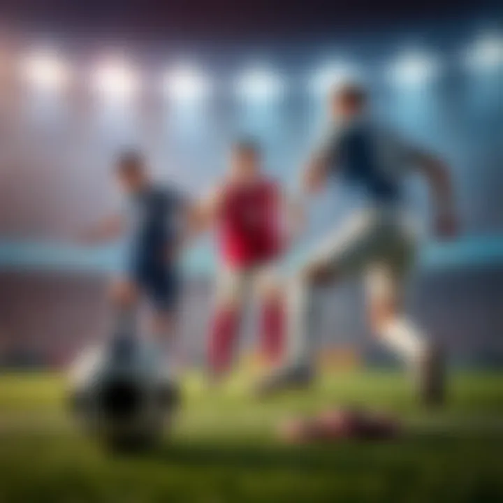 Concept of Handicap Betting in Soccer Conceptual illustration of handicap betting in soccer