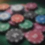 Colorful assortment of poker chips showcasing different denominations