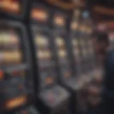 A player analyzing different slot machines