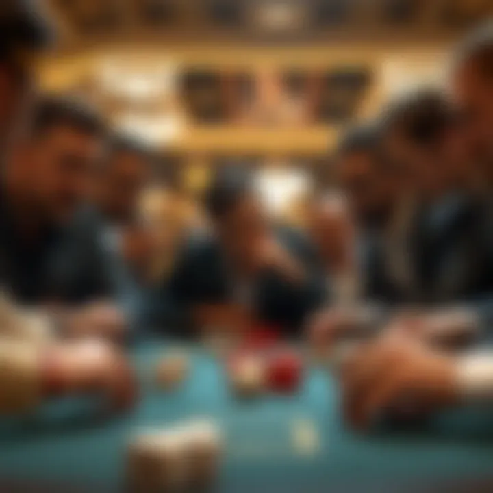 A group of players engaged in a strategic dice game