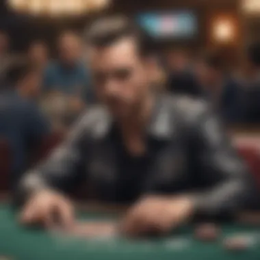 The intense focus of a player at a poker tournament