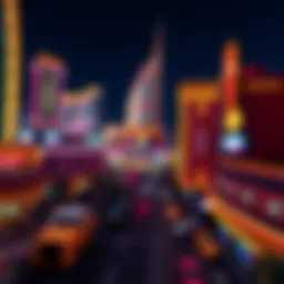 Overview of Las Vegas casinos with vibrant lights