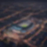 The skyline of Washington DC with sports venues highlighted